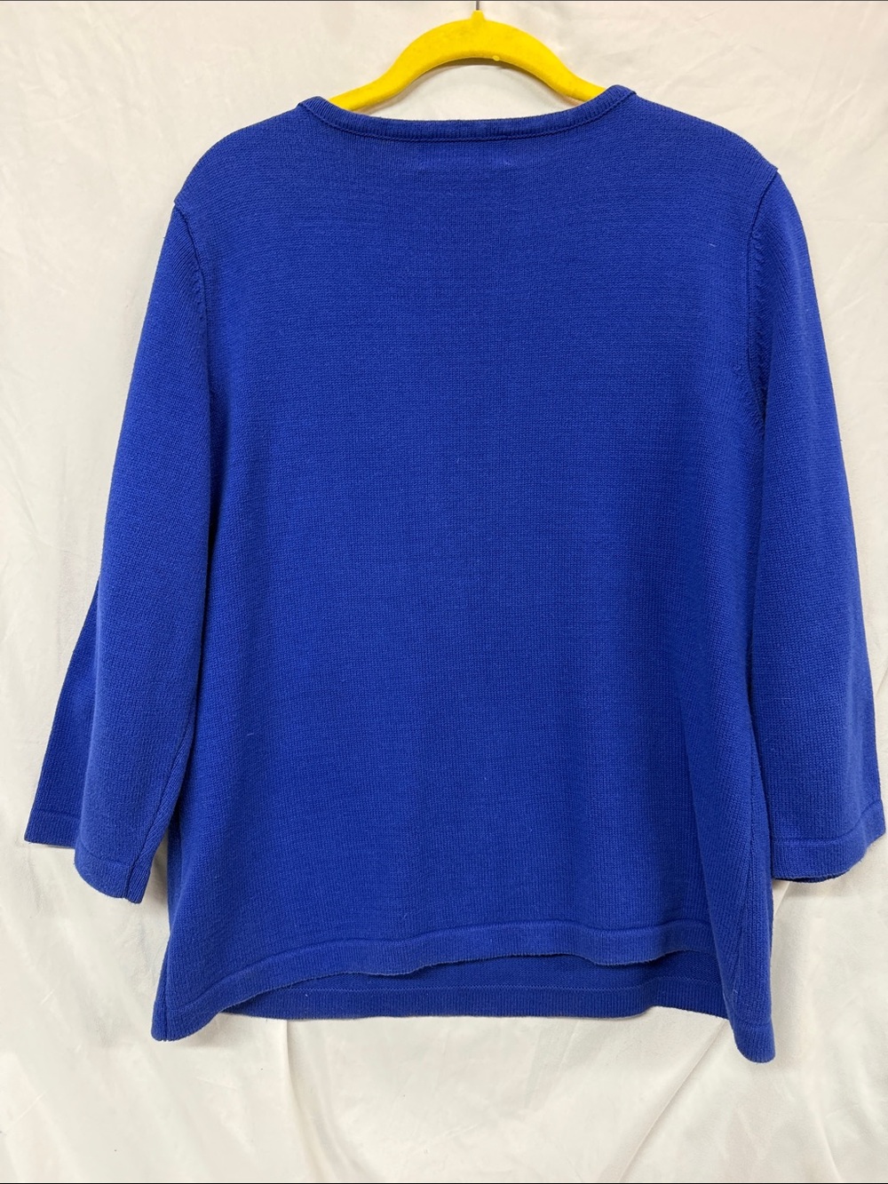 Karen Scott Cobalt Blue Zip-Shoulder Crewneck Sweater - Picture 3 of 3